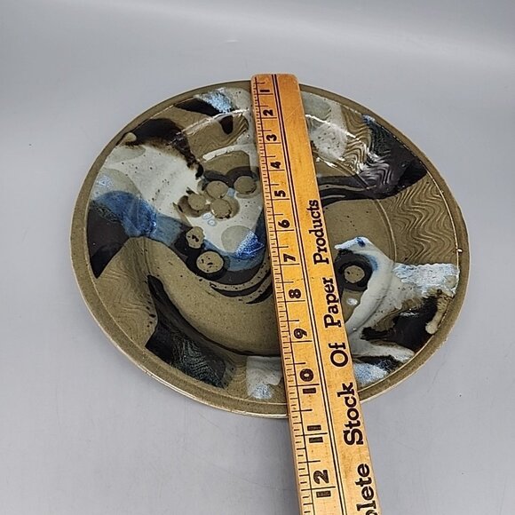 Vintage Handmade Pie Dish Stoneware 1999 Renee Compton - Picture 3 of 4